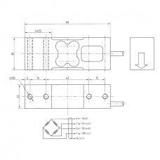 Тензодатчик одноточечный платформенный алюминиевый Keli AMIBU